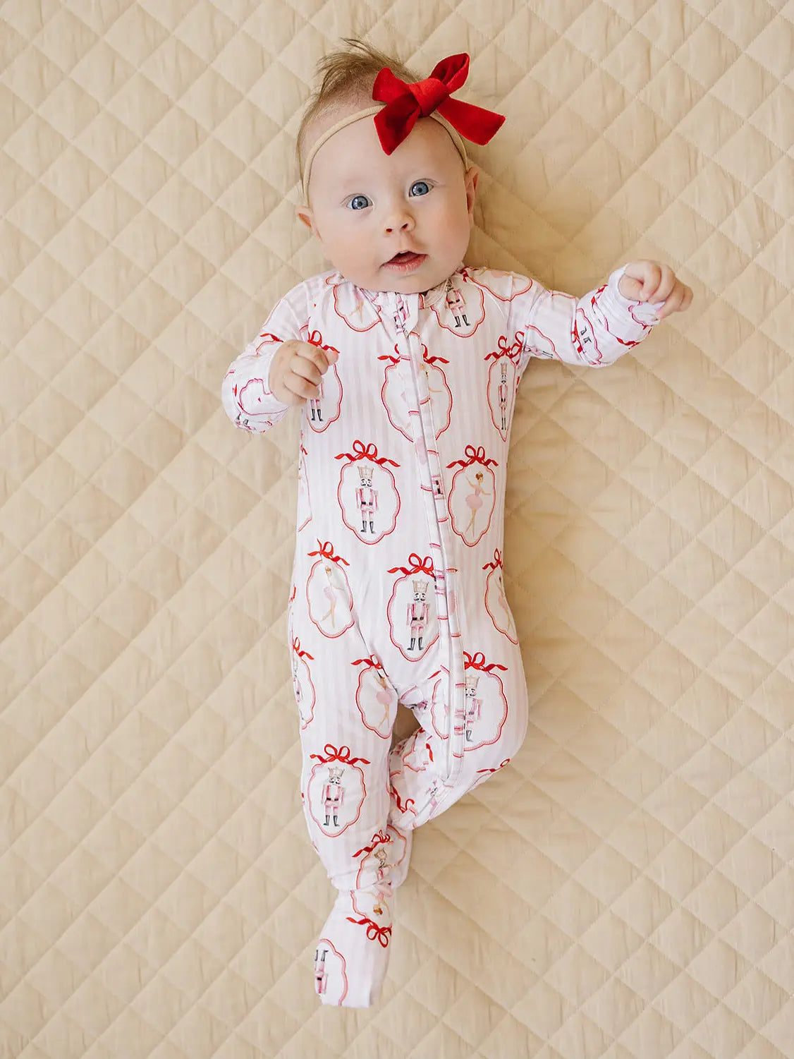 Pink Nutcracker Bamboo Zip Romper