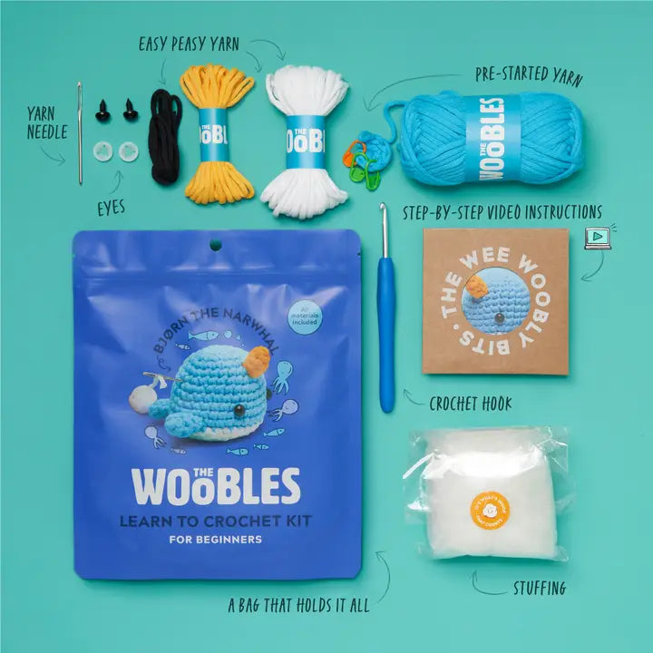 Bjorn the Narwhal - Beginnger Crochet Kit image 1