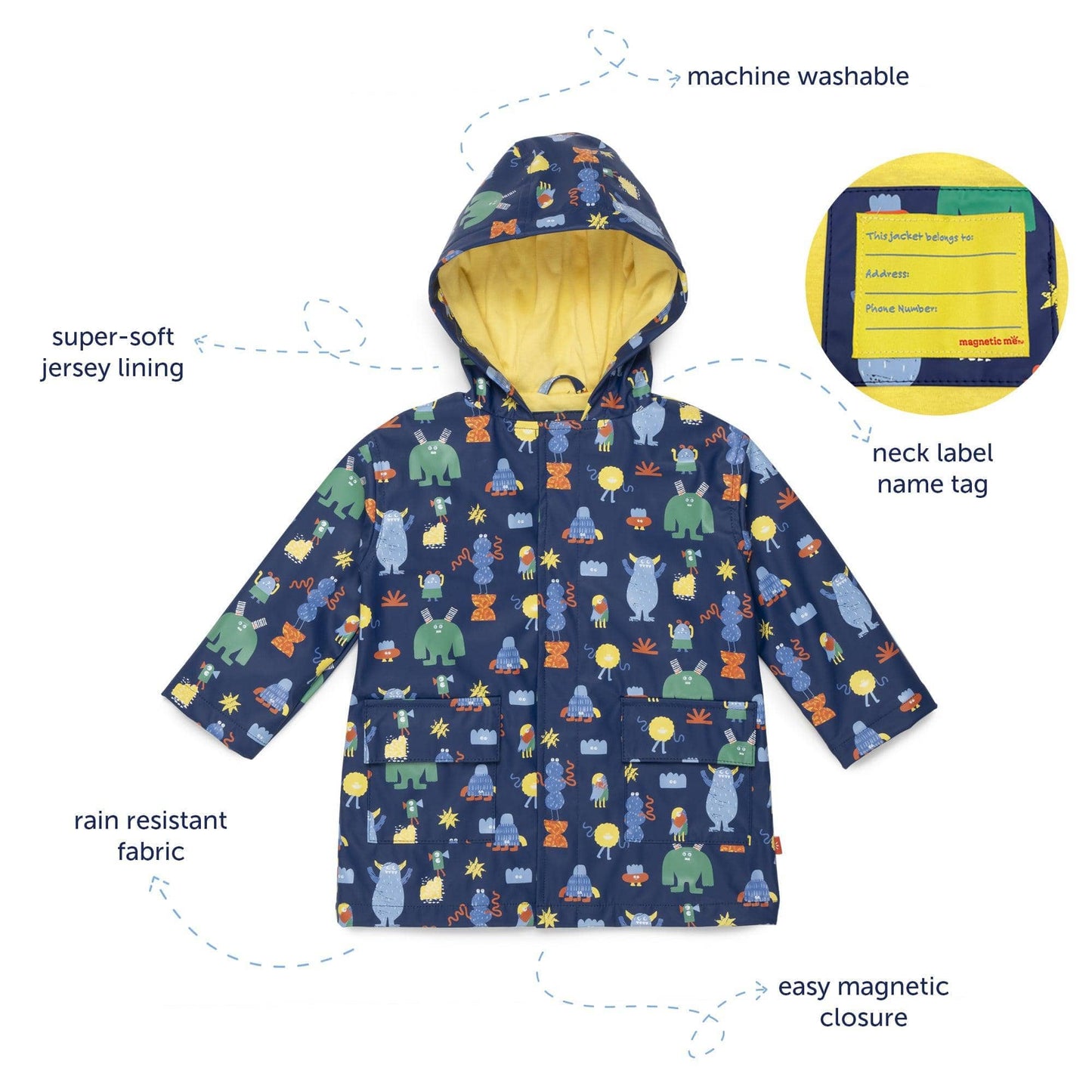 blue polka dot emoji magnetic singing in the raincoat image 2