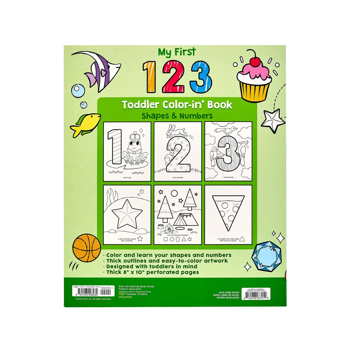 Shapes + Numbers Toddler Coloring Book image 1