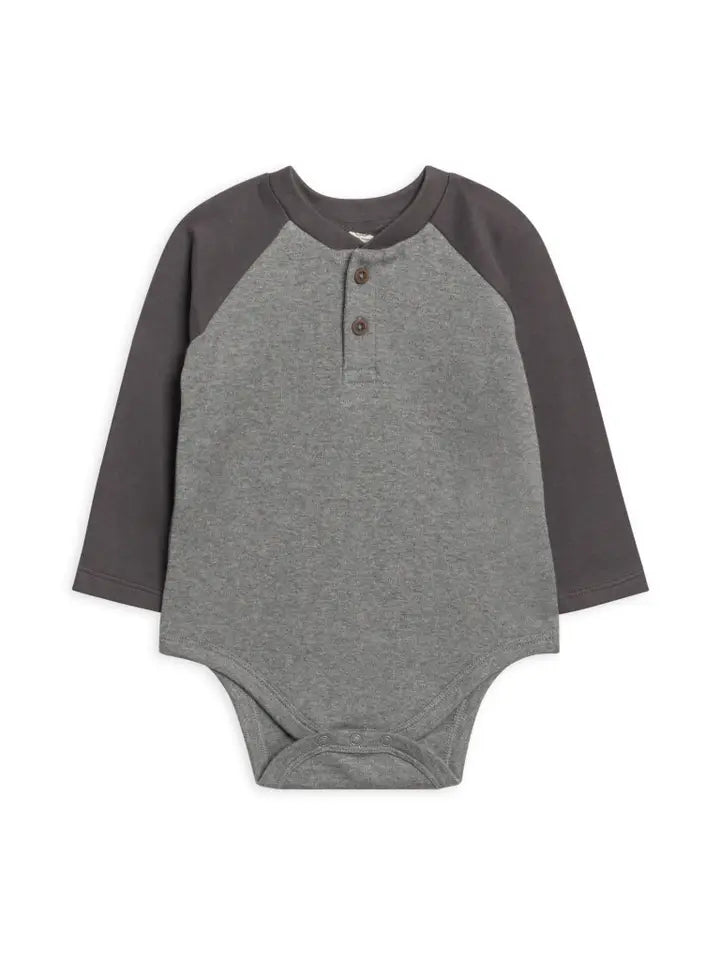 Lucas Raglan Henley Bodysuit - Heather Charcoal / Ash image 0