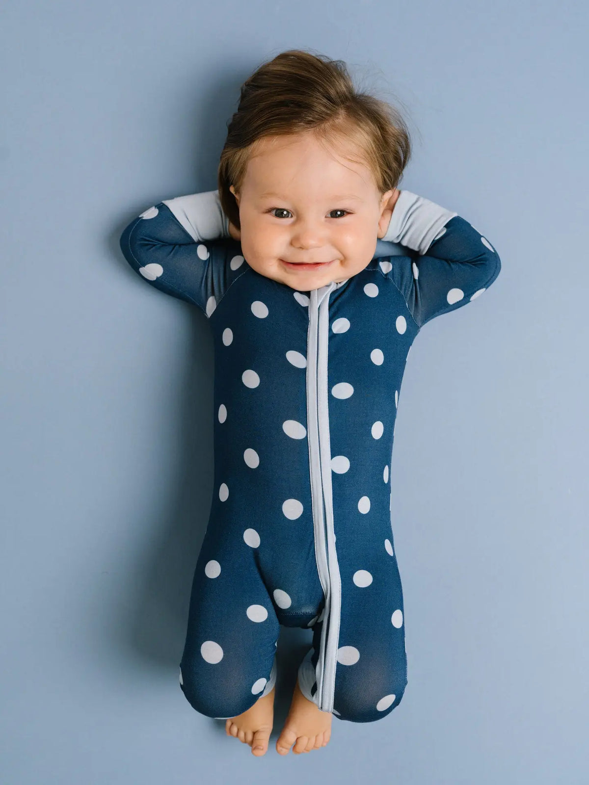 Navy Polkadot Convertible Bamboo Sleeper