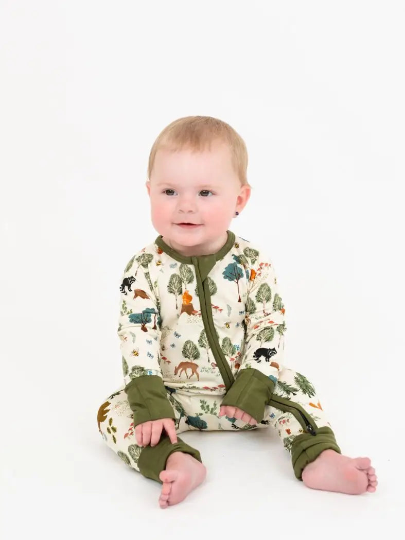 In the Woods Bamboo Convertible Baby Pajamas