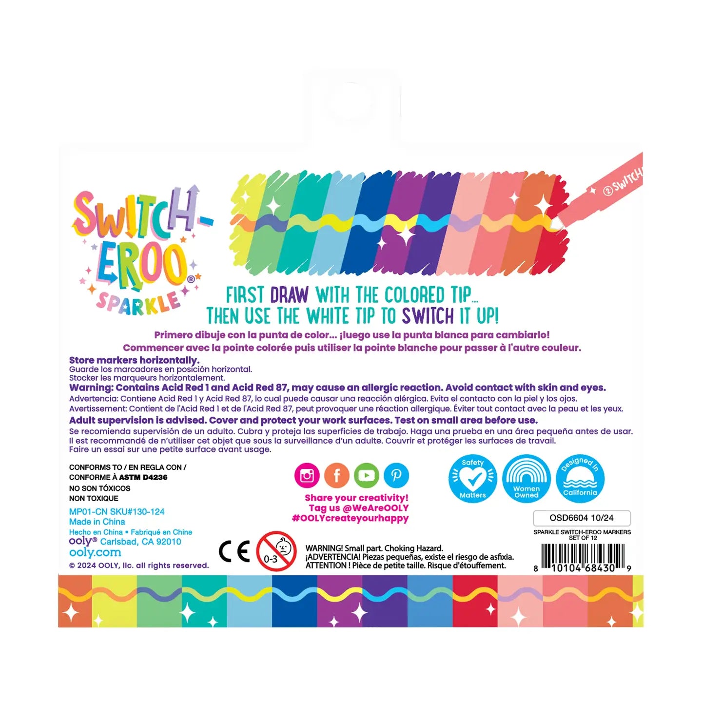Switch-Eroo Sparkle Glittery Color Changing Markers- 12 Pc image 2