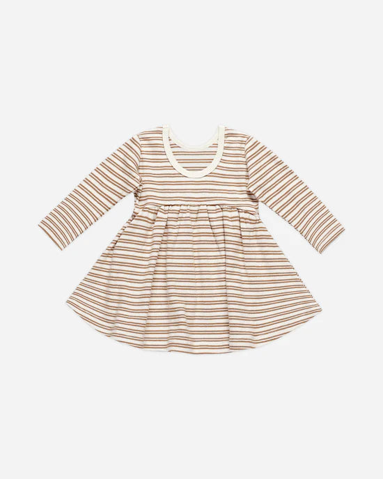 Ribbed Long Sleeve Dress || Golden Stripe image 1