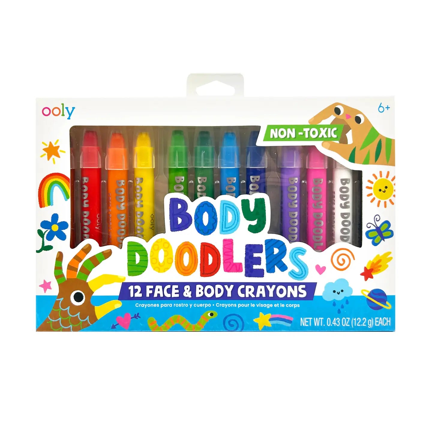 Body Doodlers Face & Body Crayons - Set of 12 Colors image 0