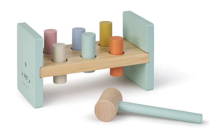 Wooden Pounding Bench with Hammer image 0
