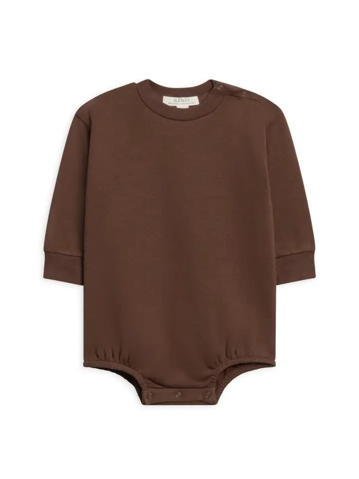 Jamie Fleece Bubble Romper - Chestnut image 0