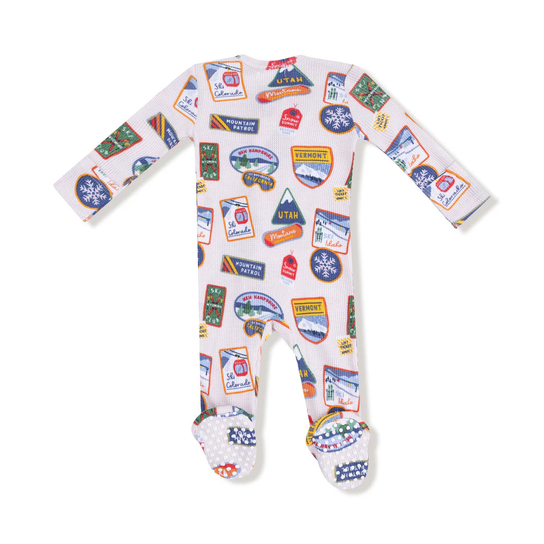 Vintage State Snow Sport Patches 2-Way Zipper Footie