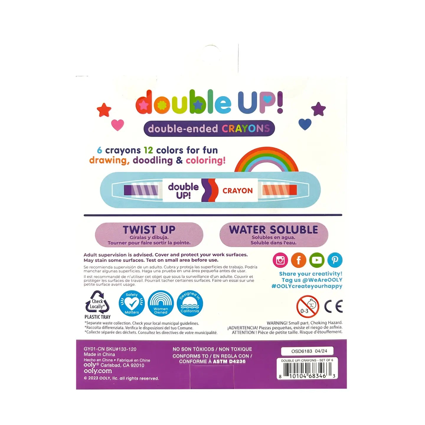 Double Up! Double-Ended Crayons (Set of 6 / 12 Colors) image 2