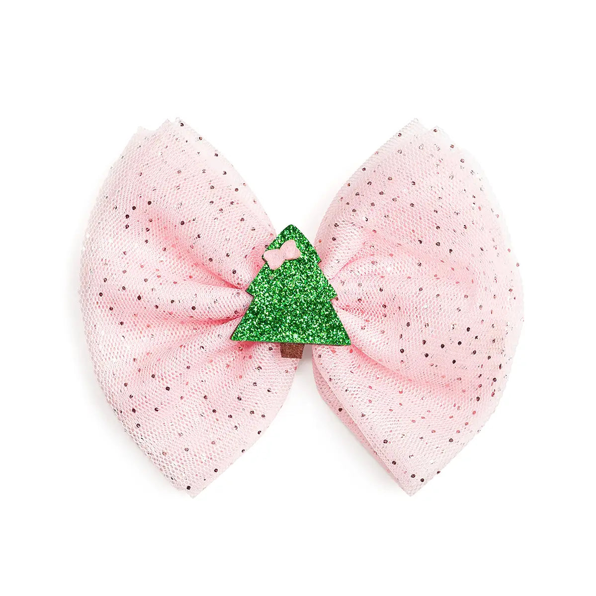 Christmas Tree Tulle Bow Clip
