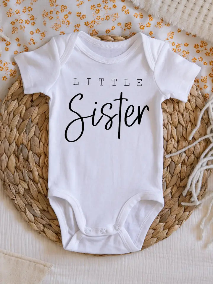Little Sister Pregnancy & Gender Reveal Onesie image 0