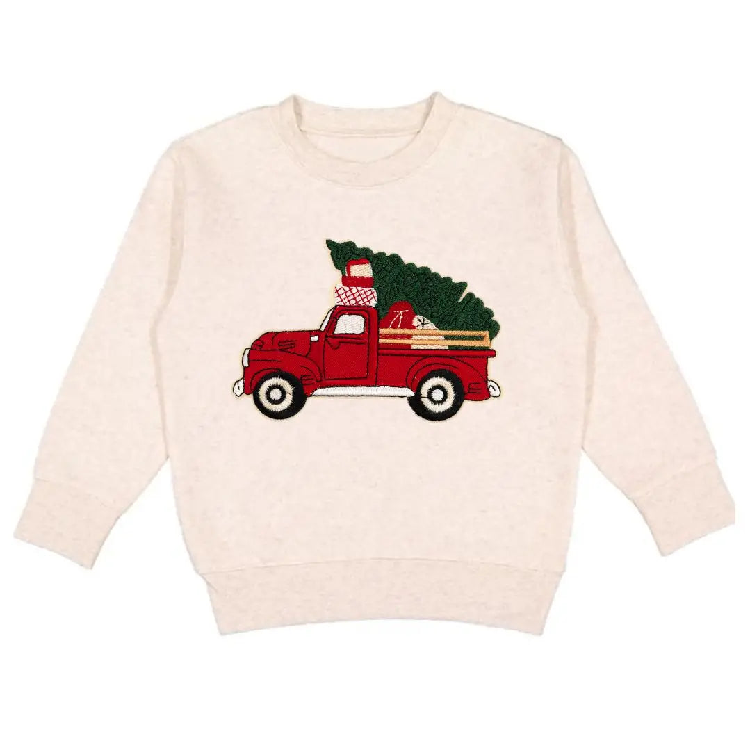 Christmas Truck Patch Sweatshirt