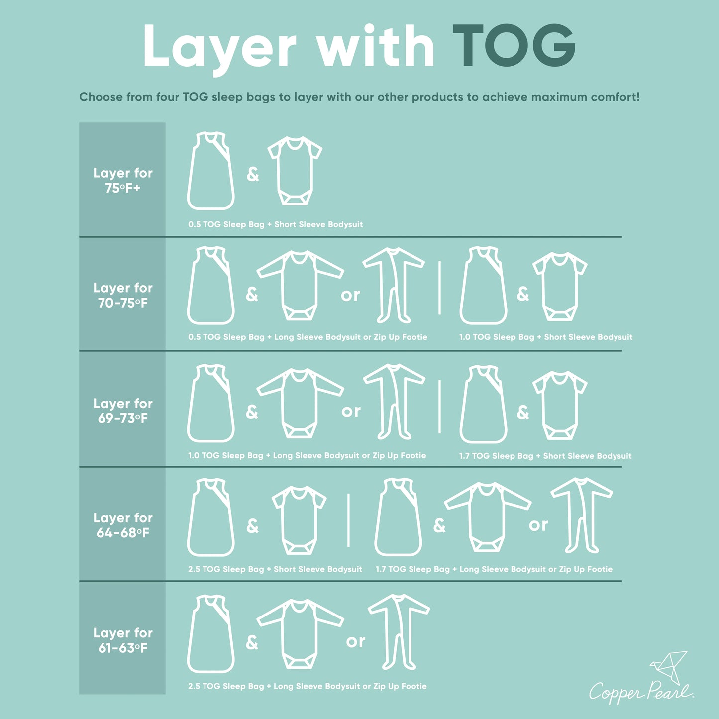 Copper Pearl Premium Sleep Bags - 1.0 TOG image 2