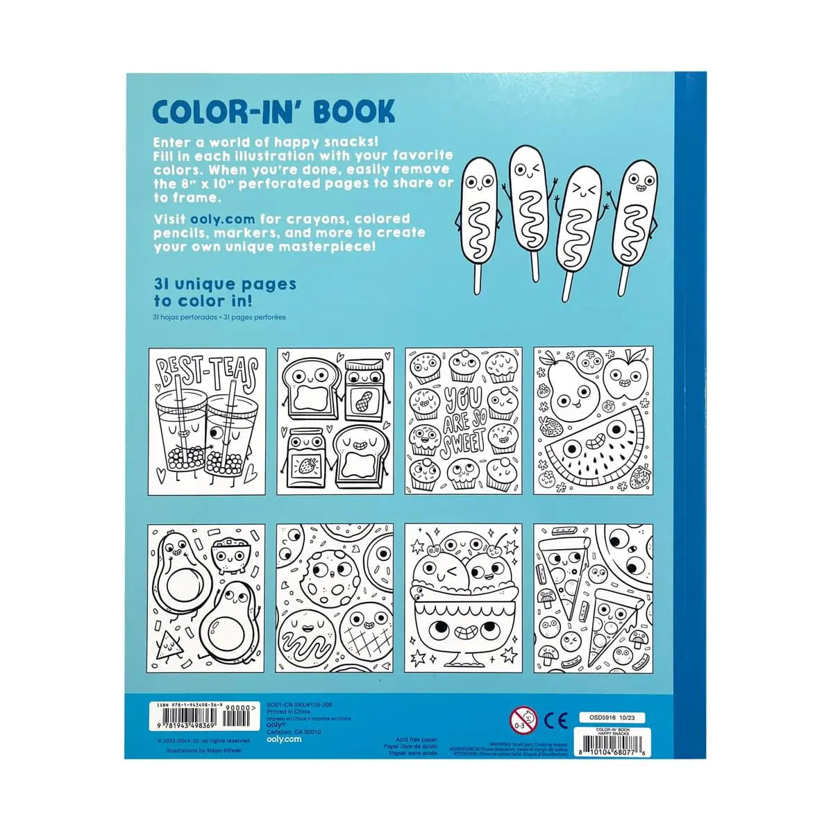 Color-in' Book: Happy Snacks Coloring Book image 1
