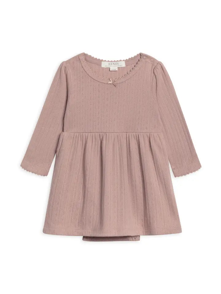 Willa Pointelle Bodysuit Dress - Wren image 0
