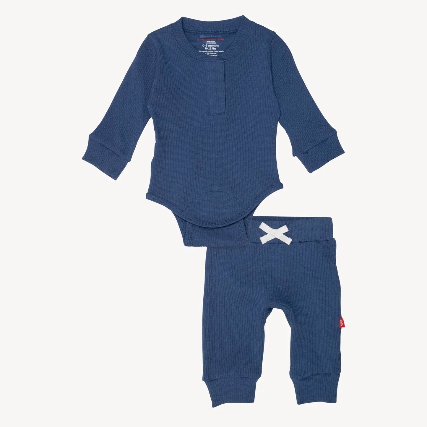 Magnetic Me Ribbed Cotton L/S Bodysuit & Pant Set image 1