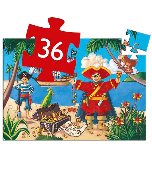 Silhouette Jigsaw Puzzle - Pirate and Treasure