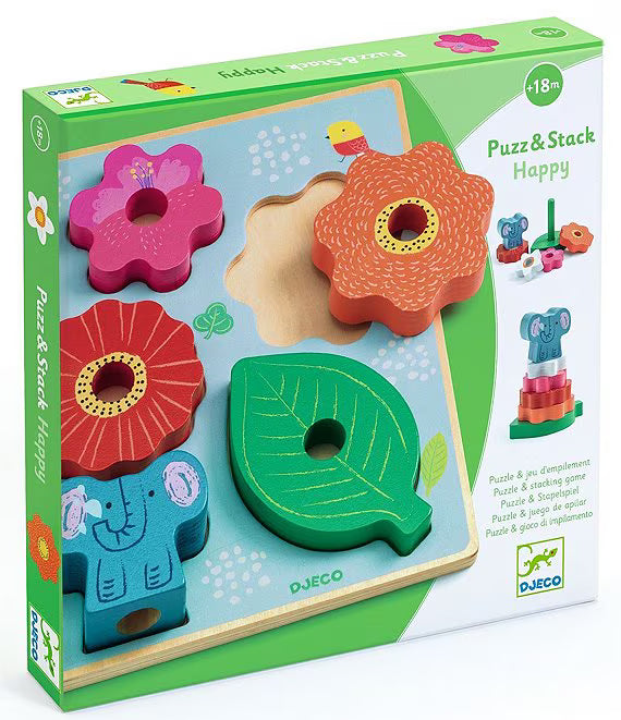 Puzz and Stack Happy Wooden Puzzle