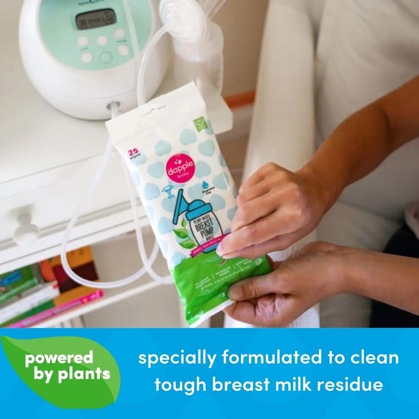 Dapple Plant-Based Breast Pump Wipes | On-the-Go Cleaning