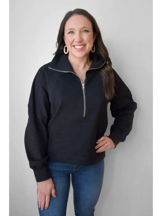 Oversized Funnel Neck Three Zip Breastfeeding Sweatshirt image 0