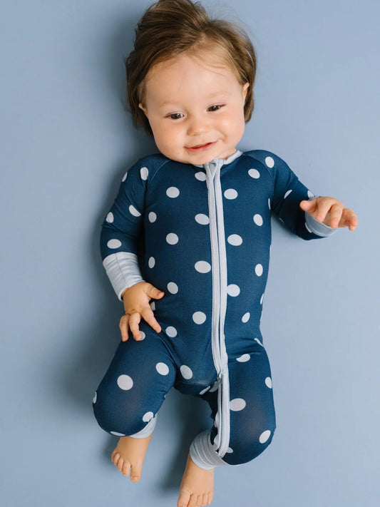 Navy Polkadot Convertible Bamboo Sleeper