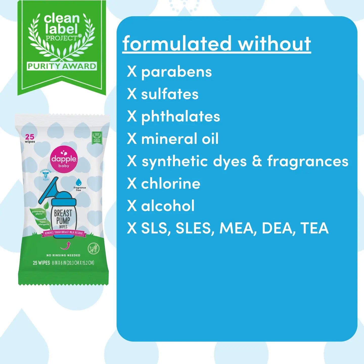 Dapple Plant-Based Breast Pump Wipes | On-the-Go Cleaning