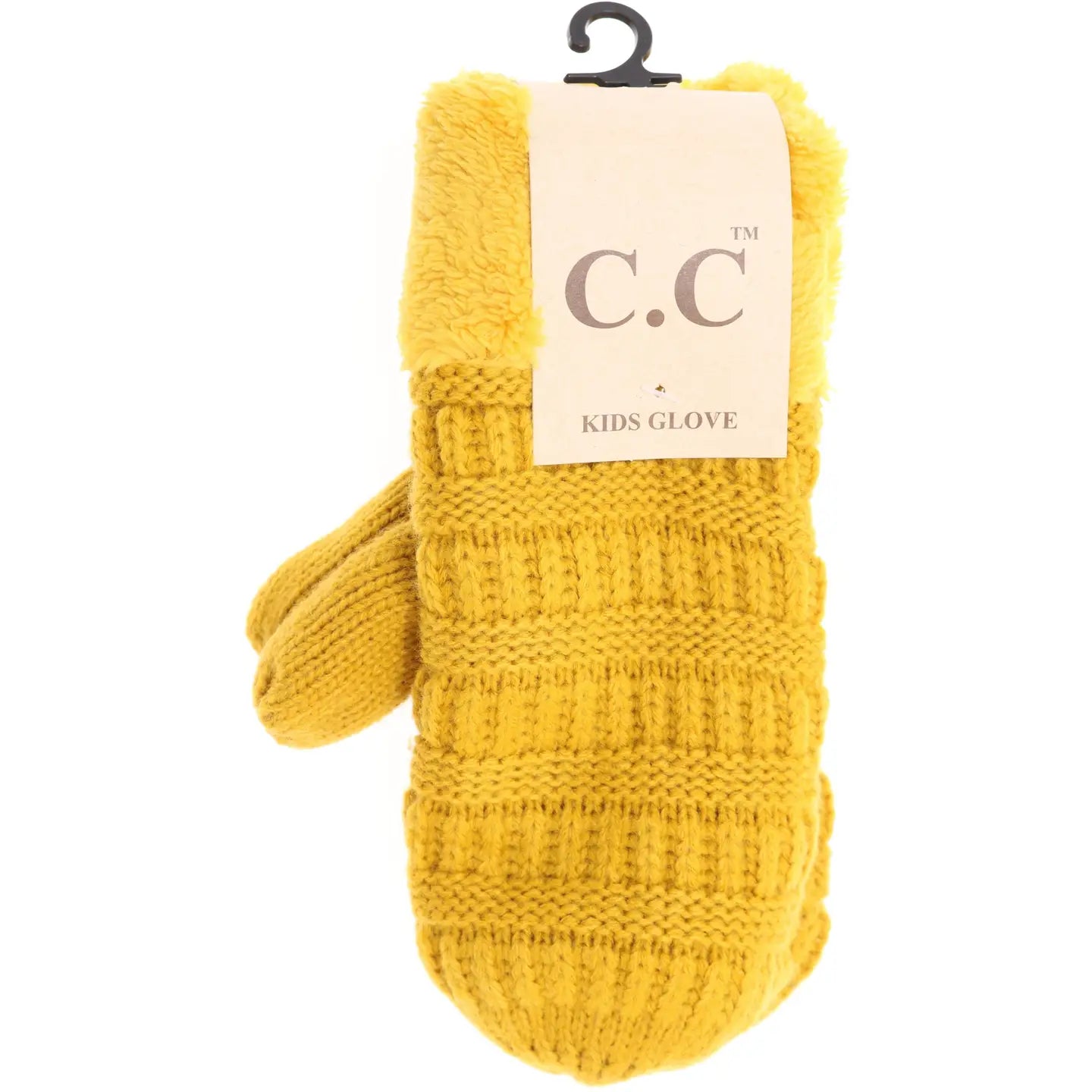Kids Solid Fuzzy Lined Mittens
