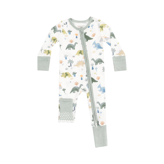 2 Way Zipper Romper - Soft Dinos