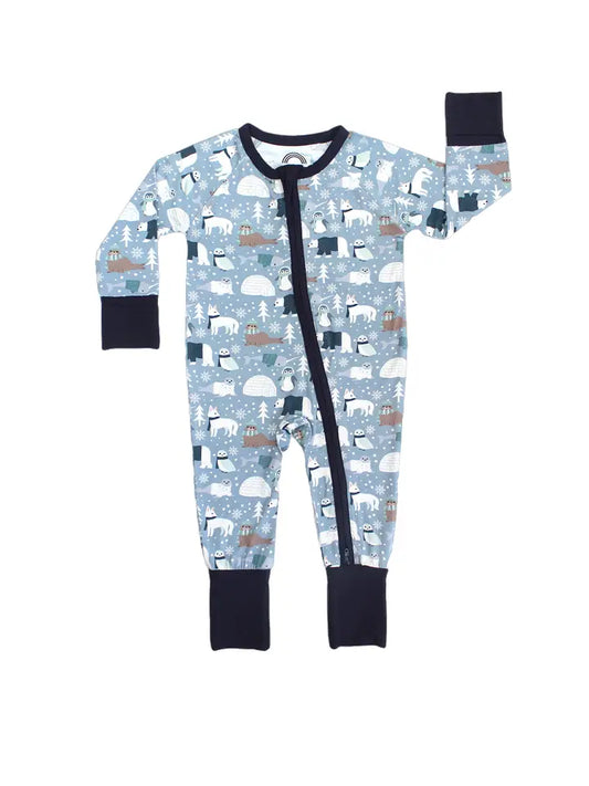 Polar Pals Winter Bamboo Convertible Baby Pajamas Sleepwear image 0