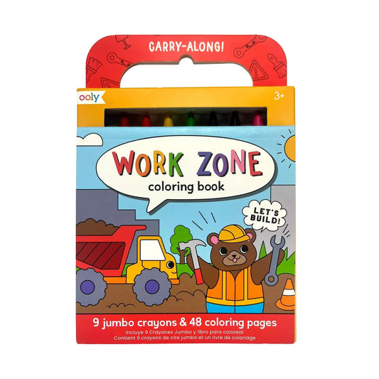 Carry Along Crayons & Coloring Book Kit | Work Zone