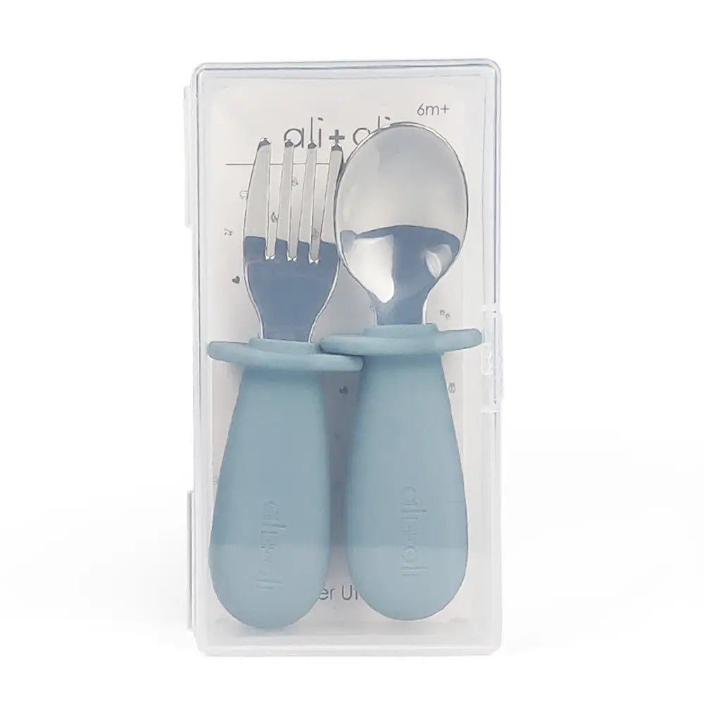 Toddler Learning Fork & Spoon Set - Blue