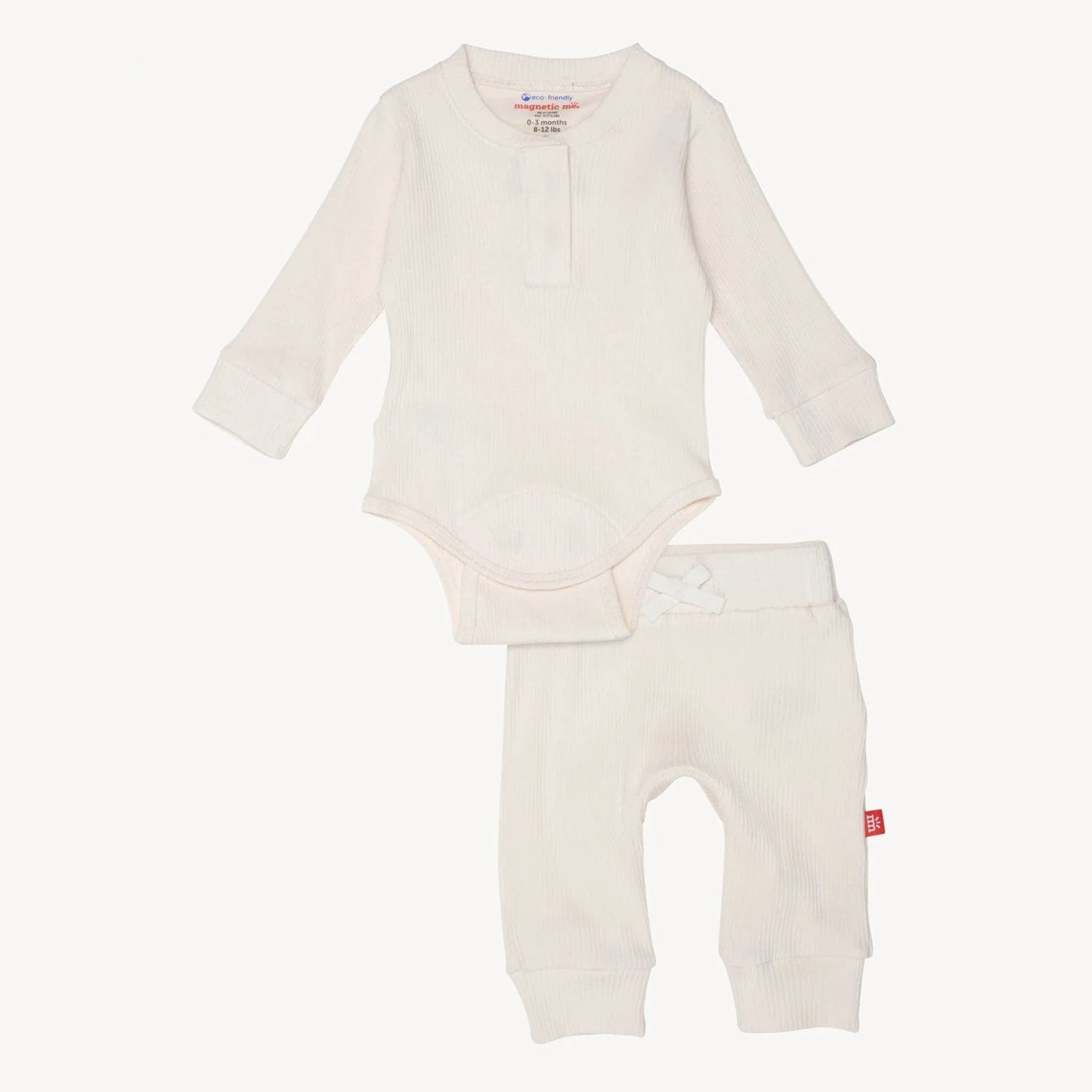 Magnetic Me Ribbed Cotton L/S Bodysuit & Pant Set image 0