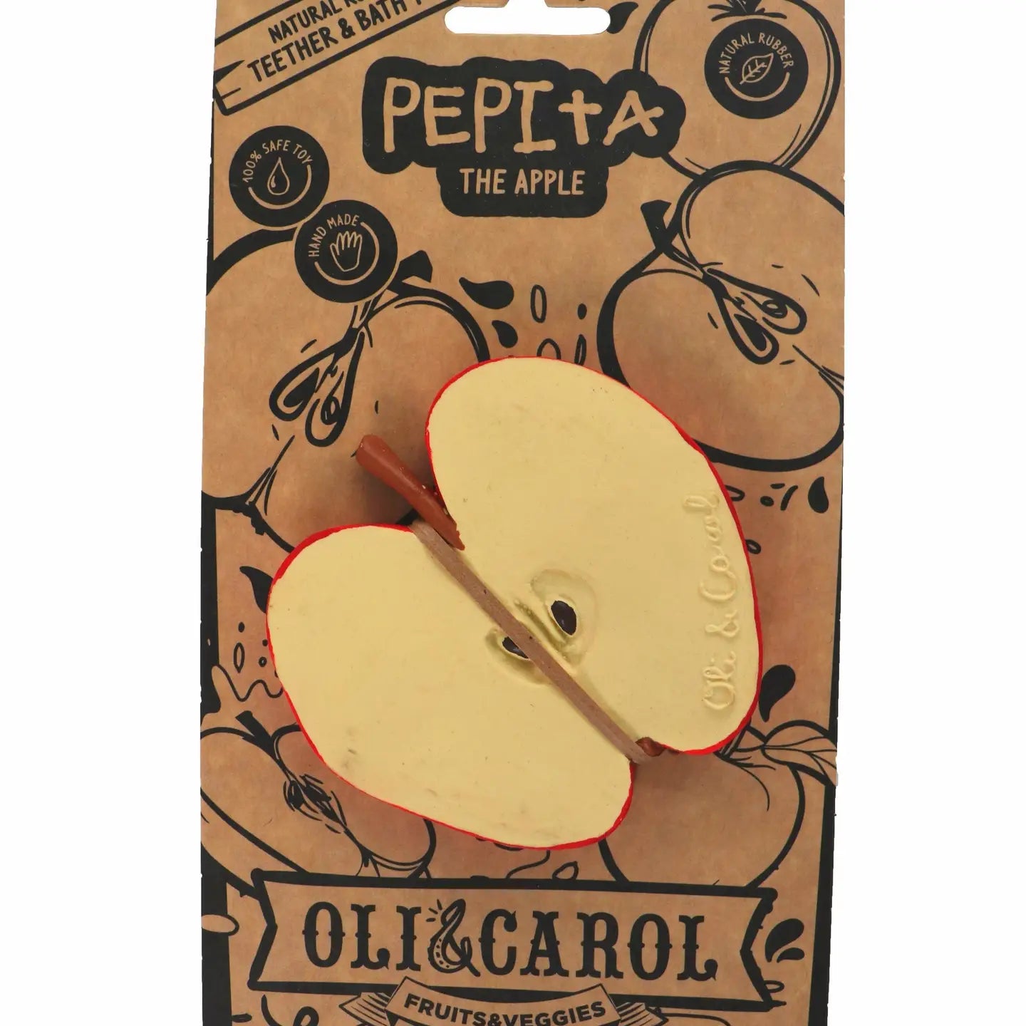 Pepita the Apple | Natural Rubber Baby Teether