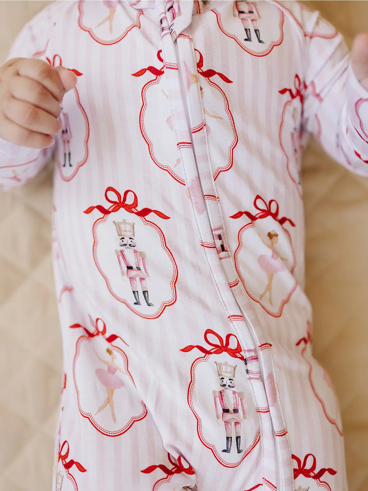 Pink Nutcracker Bamboo Zip Romper