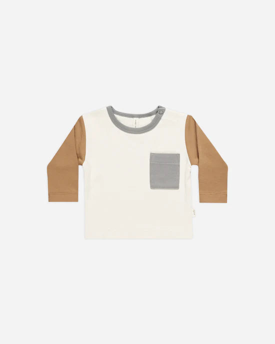 Long Sleeve Pocket Tee || Color Block image 0