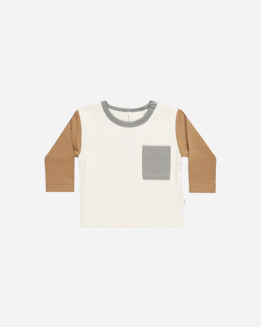 Long Sleeve Pocket Tee || Color Block image 0