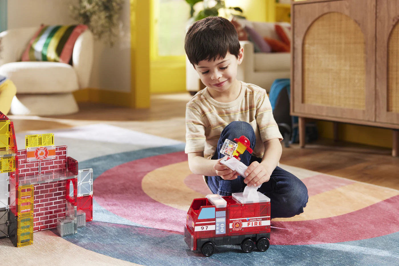 Magna-Tiles Fire Station 50 Piece Set