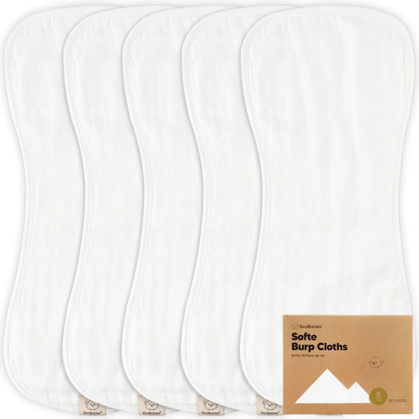 Muslin Organic Cotton Burp Cloths | White