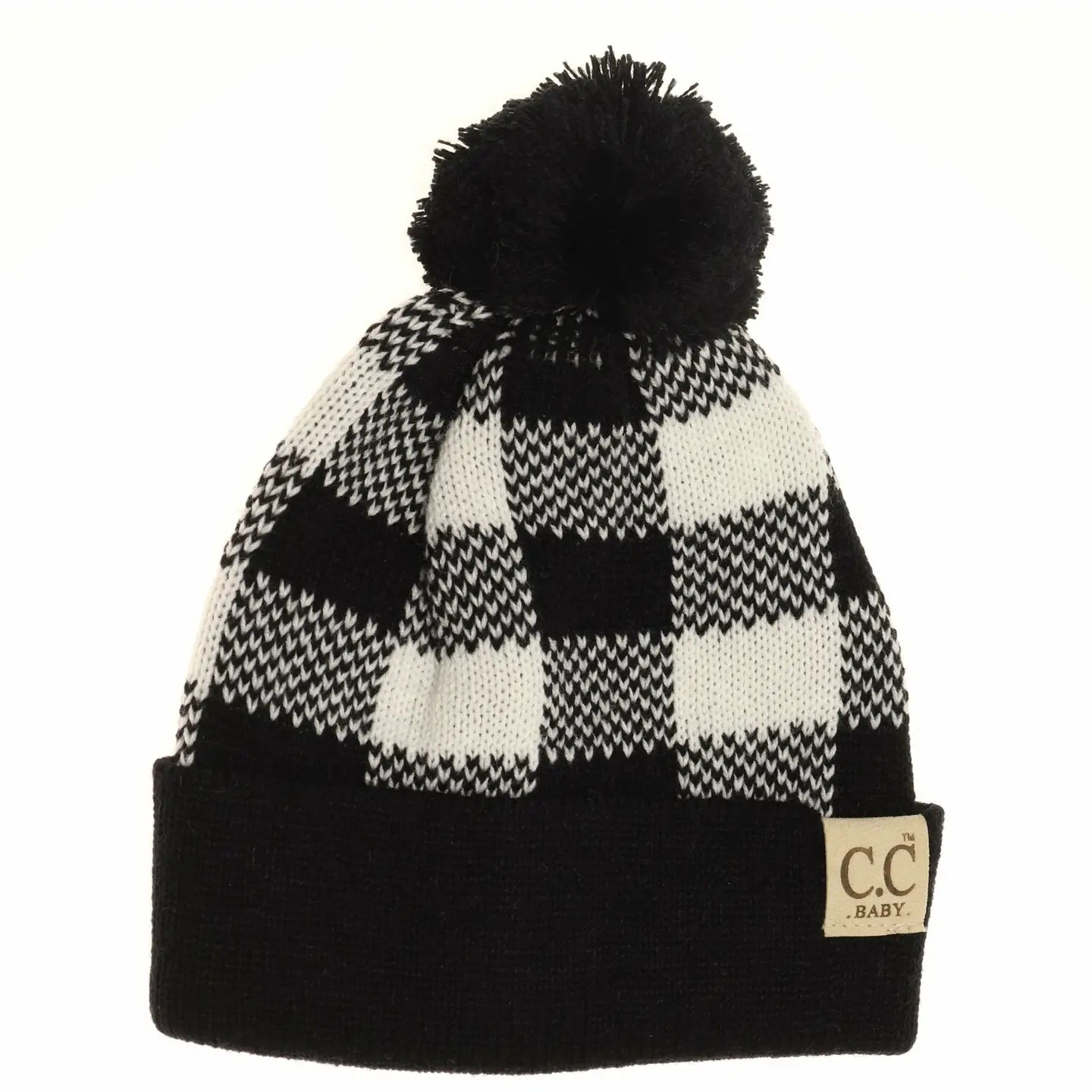 Baby Buffalo Plaid Pom Beanie Newborn