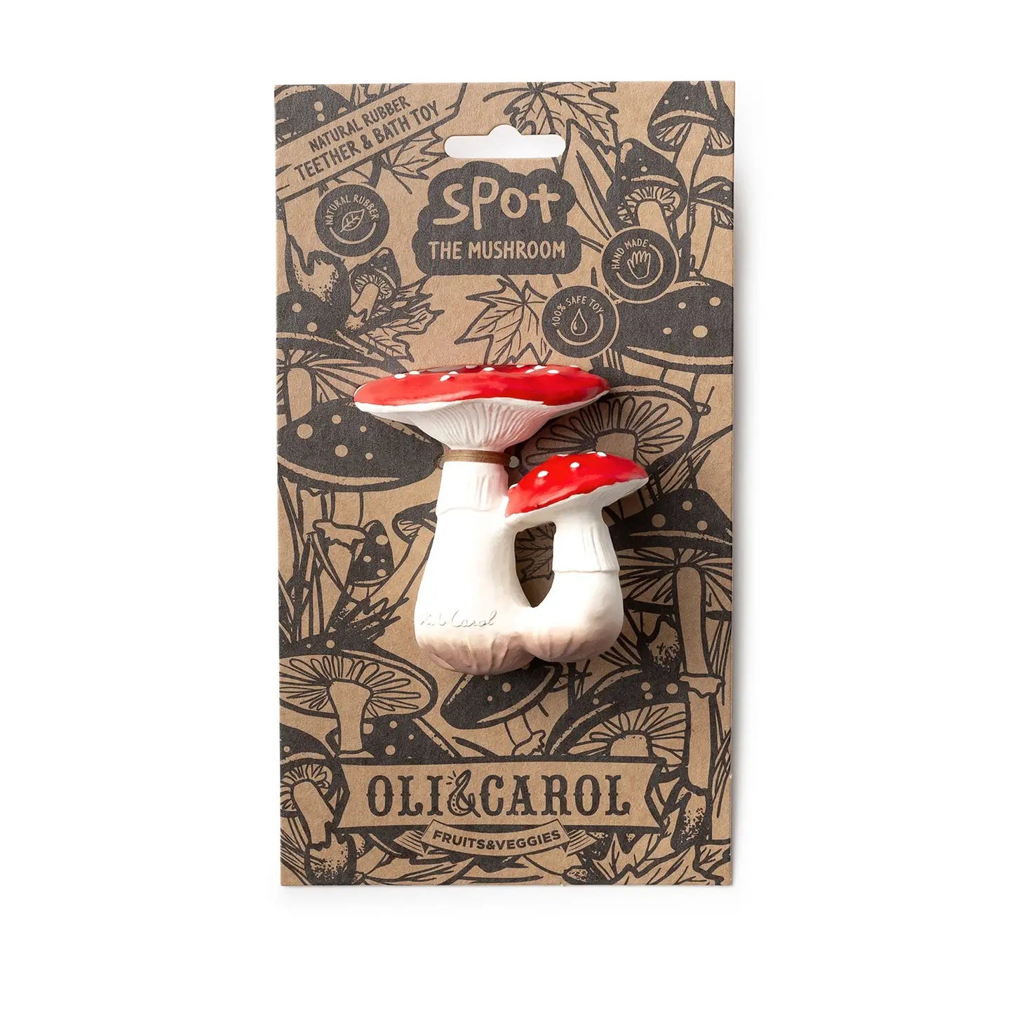 Spot the Mushroom | Natural Rubber Baby Teether