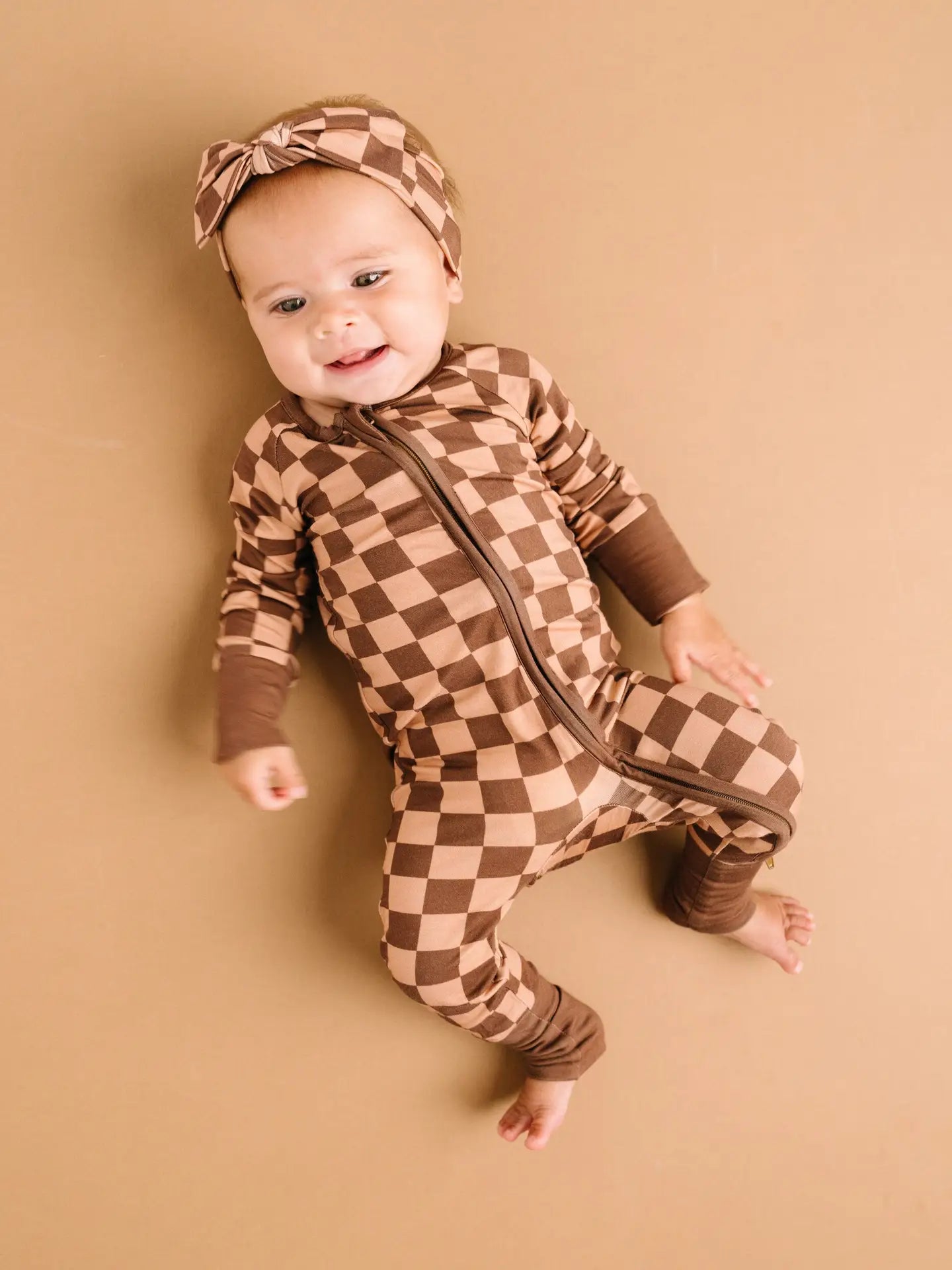 Espresso Checkered Convertible Bamboo Sleeper