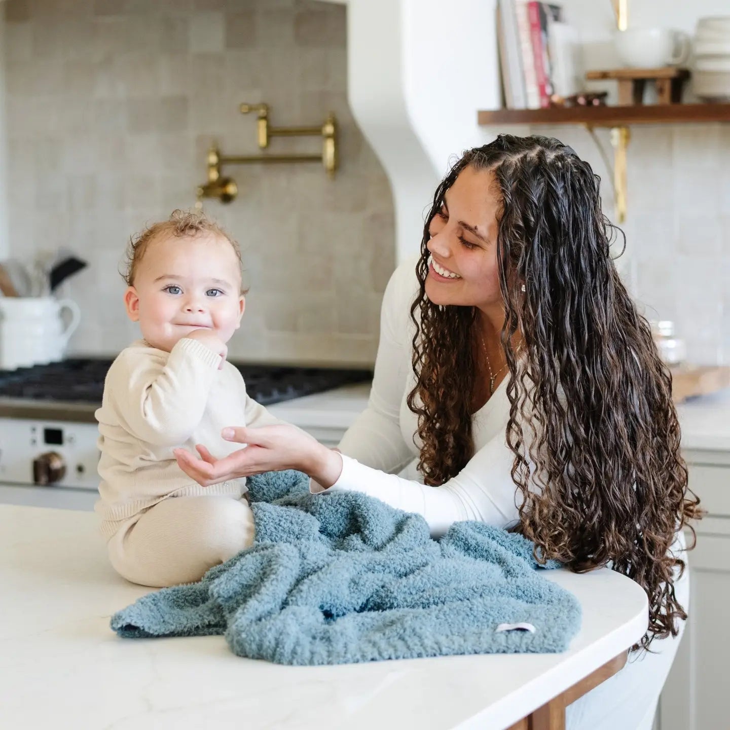 Saranoni Bamboni Receiving Blanket | Spruce
