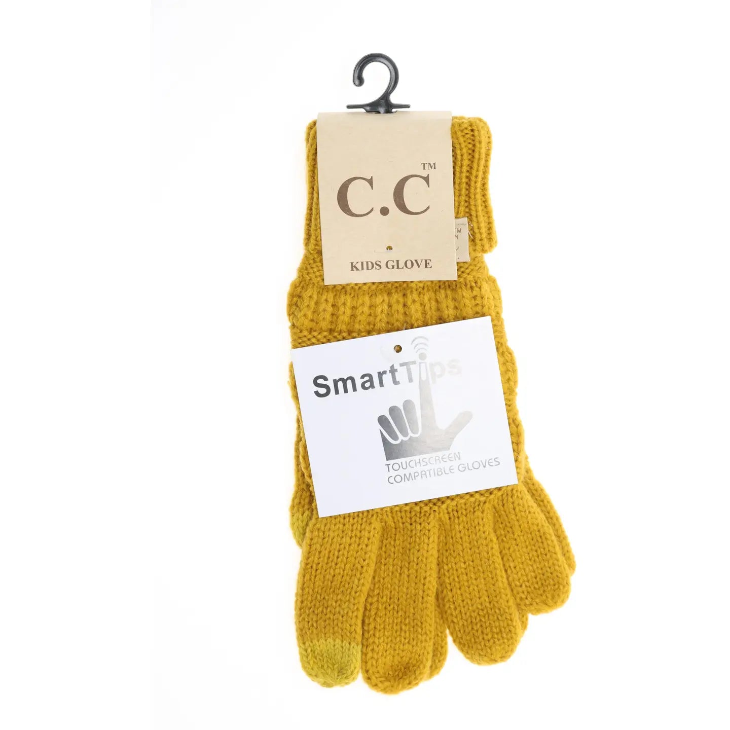 Kids Solid Cable Knit Cc Gloves