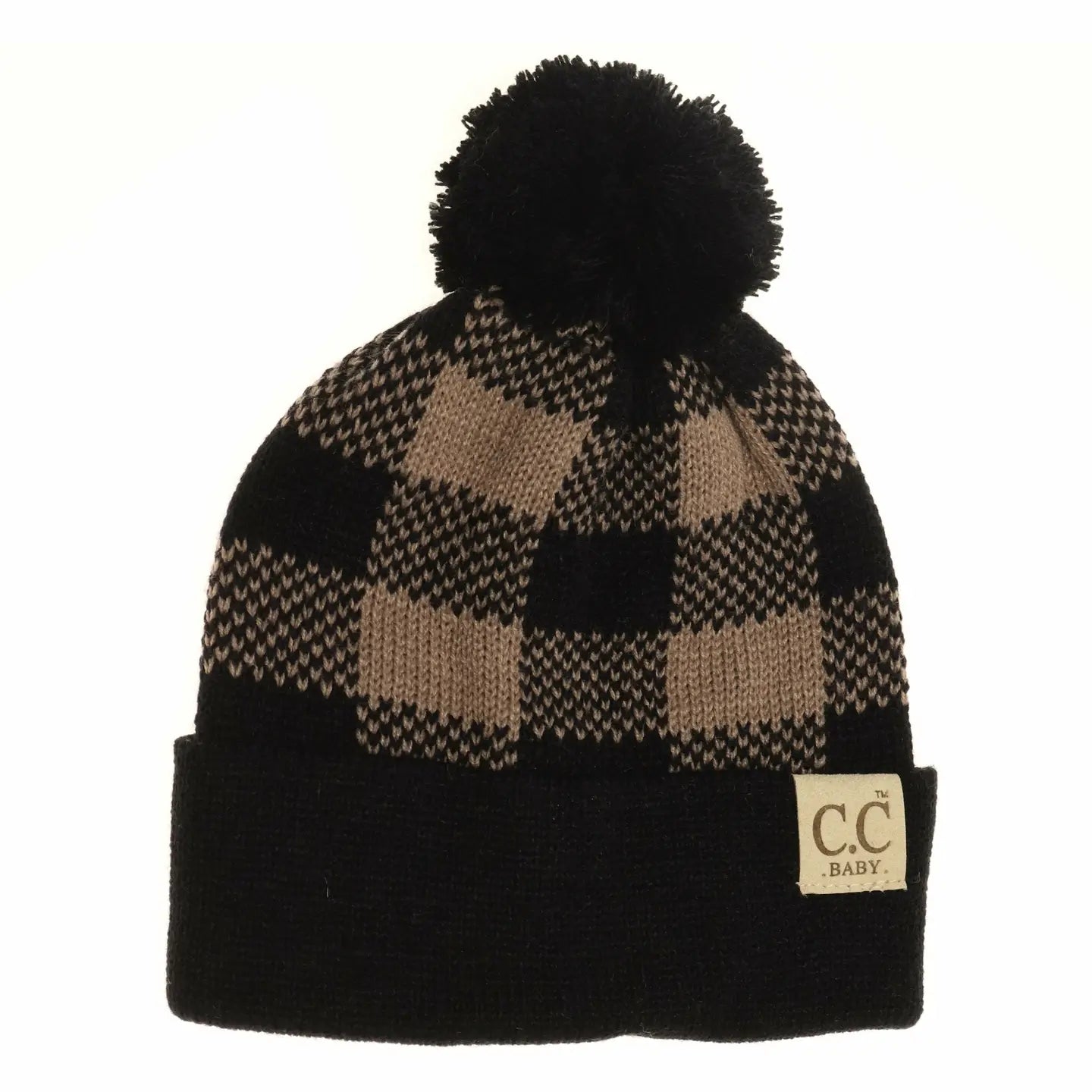 Baby Buffalo Plaid Pom Beanie Newborn