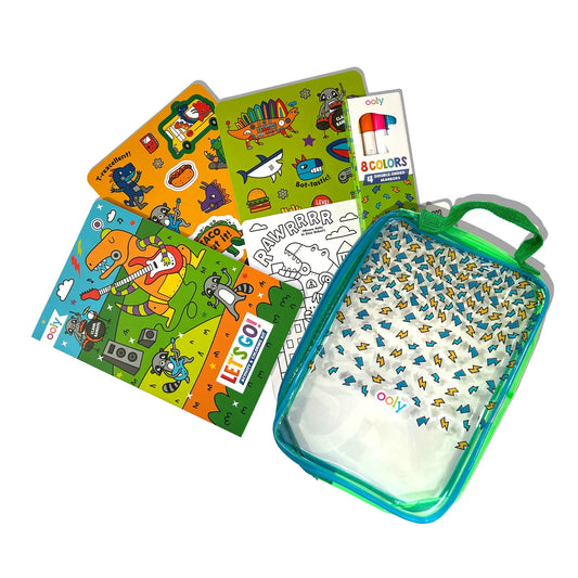 Let's Go! Activity & Coloring Kit | Robo Dinos