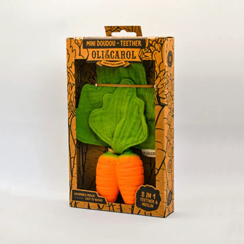 Cathy the Carrot | Mini Doudou Teether