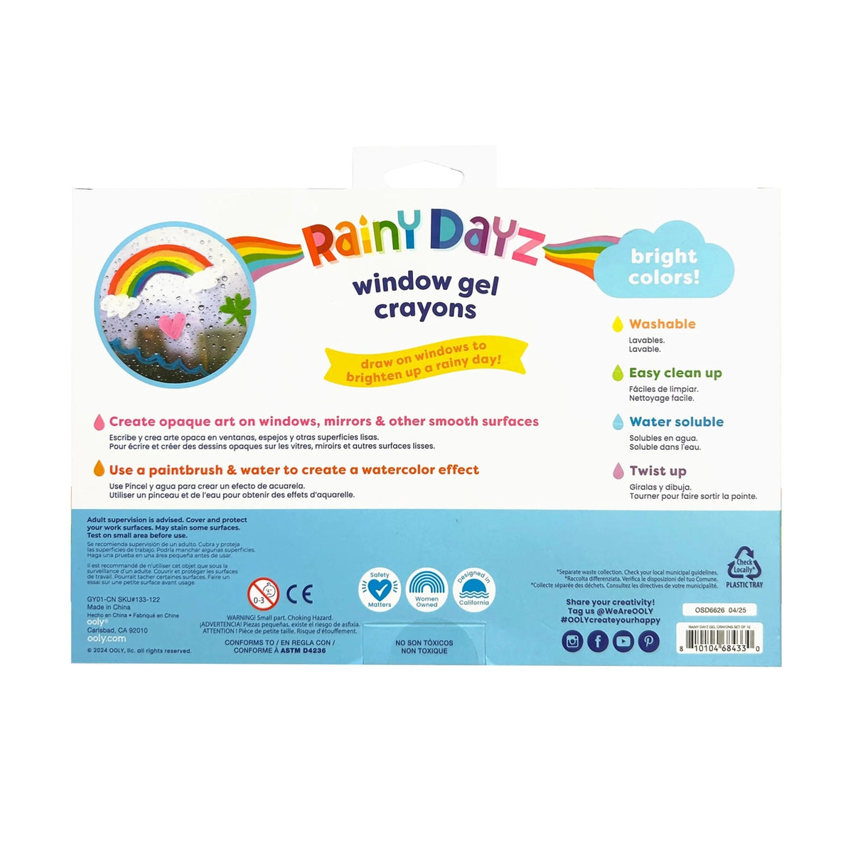 Rainy Dayz Window Gel Crayons | Set of 10