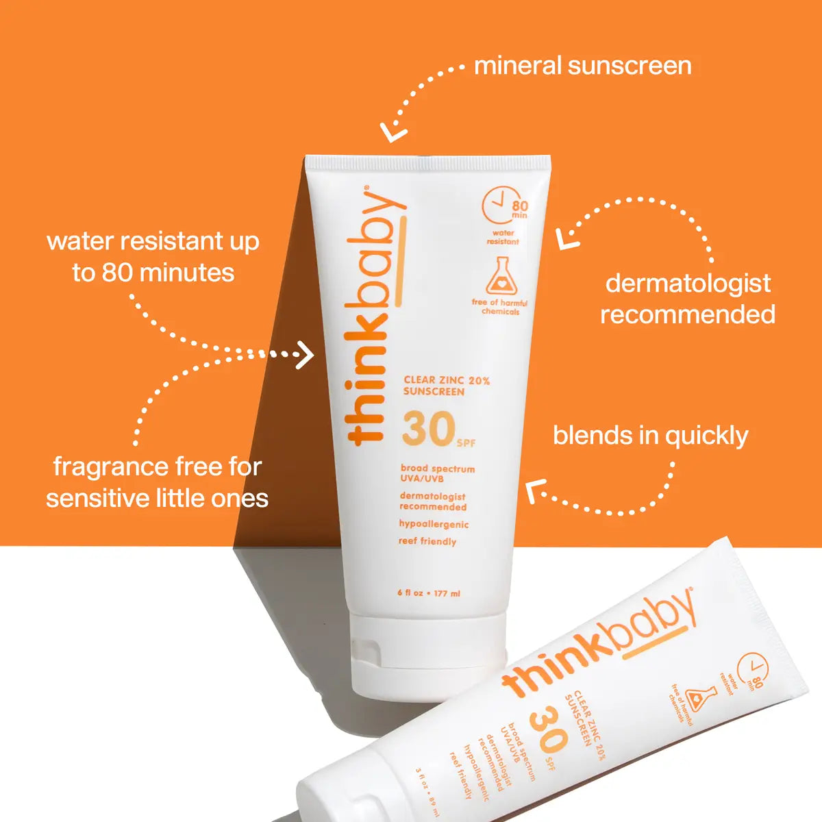 Think Baby SPF 30 Clear Zinc Sunscreen | 6 oz