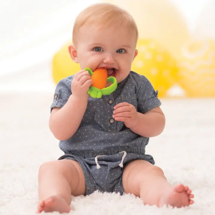 Lil' Nibbles Textured Silicone Teether - Carrot image 1